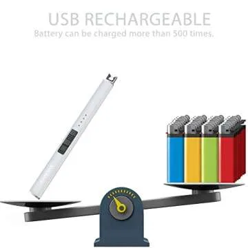 RAYONNER Lighter Electric Lighter Candle Lighter USB Lighter Rechargeable Flameless Plasma Windproof for Candle Cooking BBQ Firework
