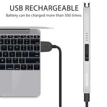 RAYONNER Lighter Electric Lighter Candle Lighter USB Lighter Rechargeable Flameless Plasma Windproof for Candle Cooking BBQ Firework