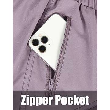 BMJL Women's Running Shorts Elastic High Waisted Shorts Pocket Sporty Workout Shorts Quick Dry Athle...