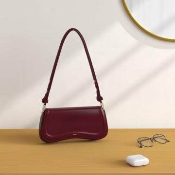 JW PEI Joy Shoulder Bag Deep Claret Vegan Leather Canvas
