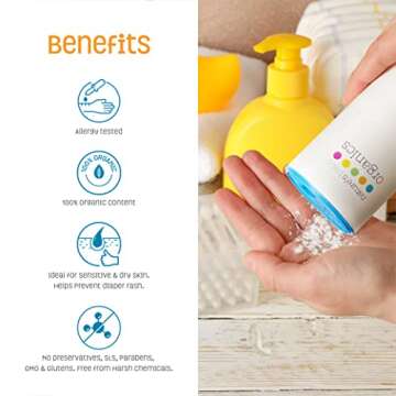 Nature's Baby Organics Baby Powder Talc Free Corn Free Dusting Powder with Aloe Soft Gentle 100% Org...