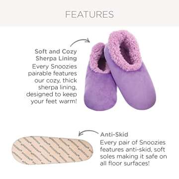Snoozies Womens Slipper Socks - Cozy and Stylish Indoor Comfort with Sequin Glam