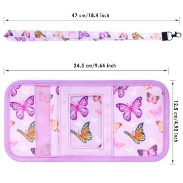 Vipdeal Butterfly Kids Wallet for Girls, Wallet for Little Young Girls 4-6 4-8 5-7 6-8 8-10 Ages Cute Small Toddler Wallet with Lanyard Christmas Gift, Purple