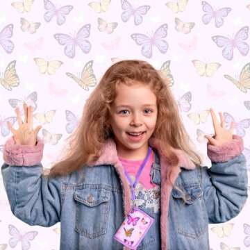 Vipdeal Butterfly Kids Wallet for Girls, Wallet for Little Young Girls 4-6 4-8 5-7 6-8 8-10 Ages Cute Small Toddler Wallet with Lanyard Christmas Gift, Purple