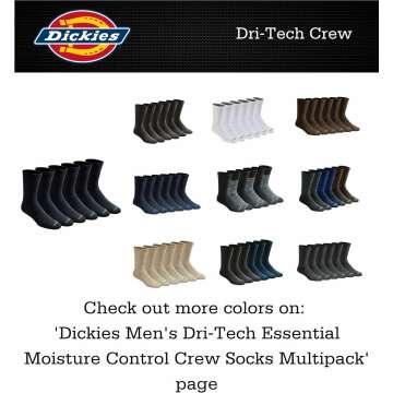 Dickies Dri-Tech Crew Socks - Moisture Control & Comfort