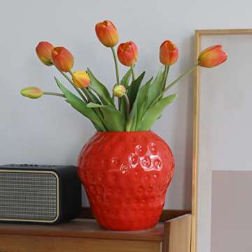 TCIUXYQ Strawberry Decorative Ceramic Vase - Vintage Home Decor