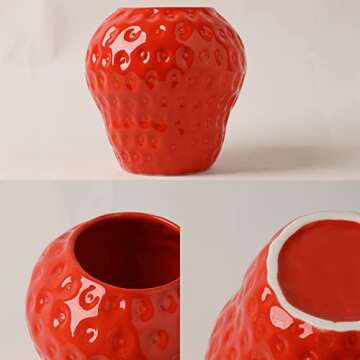 TCIUXYQ Strawberry Decorative Ceramic Vase - Vintage Home Decor