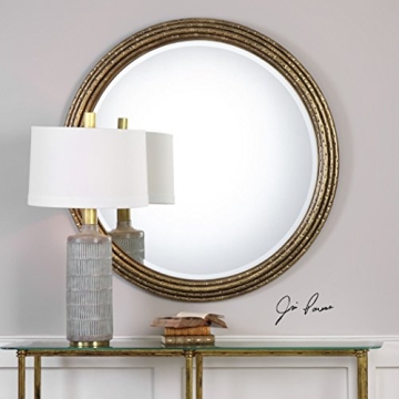 Elegant 42" Gold Rings Round Wall Mirror for Home Decor