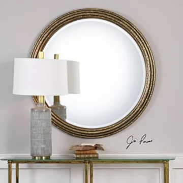 Elegant 42" Gold Rings Round Wall Mirror for Home Decor