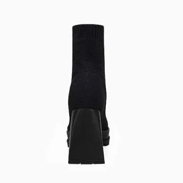 Stylish Womens Sock Boots with Chunky Heels for All Seasons