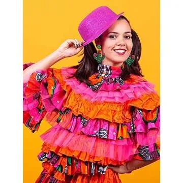 Cinco De Mayo Beaded Earrings for Women - Colorful Mexican Fiesta