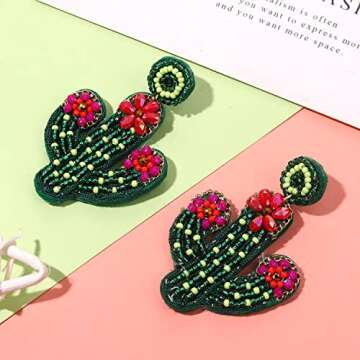 Cinco De Mayo Beaded Earrings for Women - Colorful Mexican Fiesta