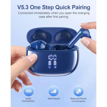 HUIFU Wireless Earbuds 40H Playtime Comfortable Deep Bass