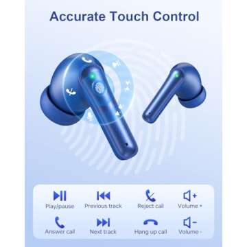 HUIFU Wireless Earbuds 40H Playtime Comfortable Deep Bass