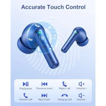 HUIFU Wireless Earbuds 40H Playtime Comfortable Deep Bass