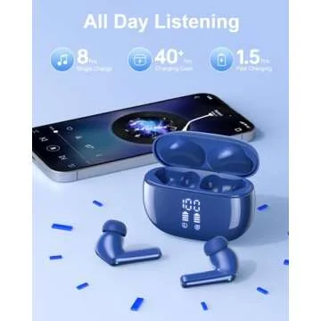 HUIFU Wireless Earbuds 40H Playtime Comfortable Deep Bass