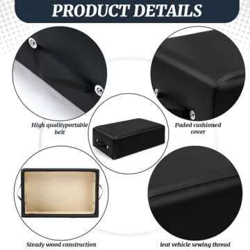Beeveer Pilates Sitting Box 26 x 15 x 9.5 Inch Pilates Equipment Accessories for Reformer Body Stamina Stretching Balance Exercise Workout(Black)