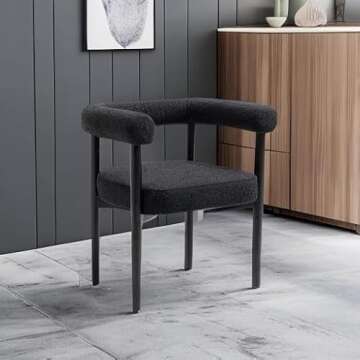 Meridian Furniture 560Black-C Hyatt Collection Mid-Century Modern Dining Chair with Solid Wood Black...