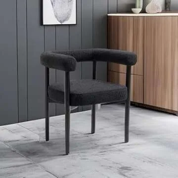 Meridian Furniture 560Black-C Hyatt Collection Mid-Century Modern Dining Chair with Solid Wood Black...