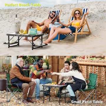 Titanker Folding Camping Table with Extra Storage Space