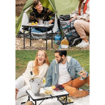 Titanker Folding Camping Table with Extra Storage Space
