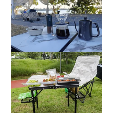 Titanker Folding Camping Table with Extra Storage Space