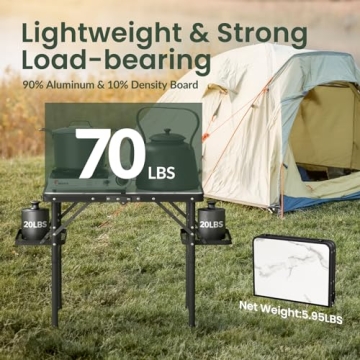 Titanker Folding Camping Table with Extra Storage Space