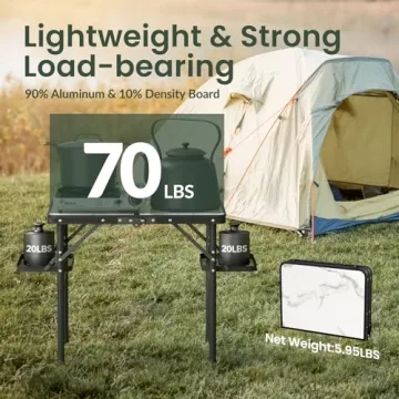 Titanker Folding Camping Table with Extra Storage Space