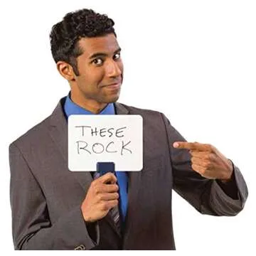 Trainers Warehouse Quick Response Board | Handheld White Board with Handle - Teaching Props - Super-Sturdy Dry-Erase, Two-Sided Whiteboards (5.9" x 7.75")