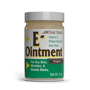 Basic Brands - Vitamin E Ointment - 2 OZ - Moisture Enhancing - Can Help Reduce Appearance of Scars, Stretch Marks, Fine Lines & Wrinkles - 2-Pack