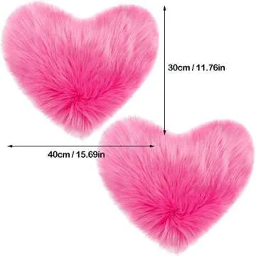 Mudder 2 Pieces Heart Shaped Rug Faux Room Fluffy Carpet Heart Shaped Door Mat for Room Bedroom, 12 ...