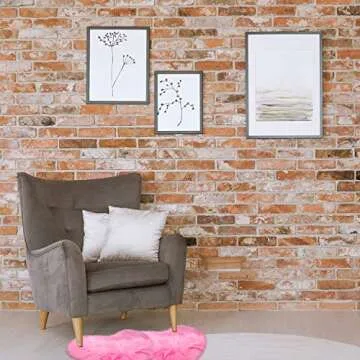 Mudder 2 Pieces Heart Shaped Rug Faux Room Fluffy Carpet Heart Shaped Door Mat for Room Bedroom, 12 x 16 Inch(Rose Red)