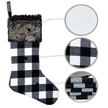 Senneny Christmas Stockings – 4 Pack Buffalo Plaid Design
