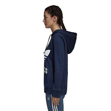 Adidas Originals Women’s Trefoil Hoodie in Collegiate Navy
