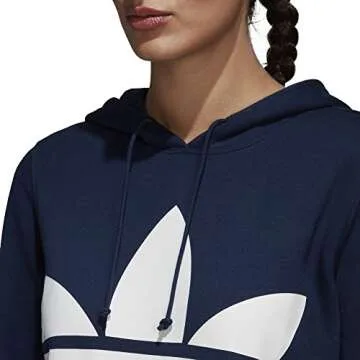 Adidas Originals Women’s Trefoil Hoodie in Collegiate Navy