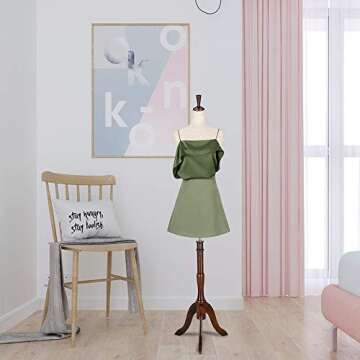 Bonnlo Upgraded Female Dress Form, Mannequin Torse Body with Adjustable Rubber Wood Stand for Dress Jewelry Display (White, 2-4)