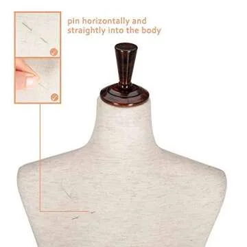 Bonnlo Upgraded Female Dress Form, Mannequin Torse Body with Adjustable Rubber Wood Stand for Dress Jewelry Display (White, 2-4)