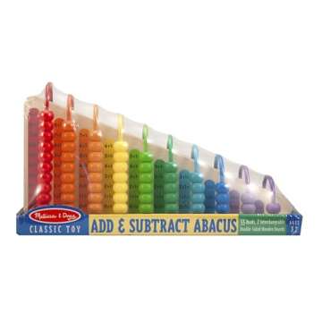 Melissa & Doug Add & Subtract Abacus - Educational Toy With 55 Colorful Beads and Sturdy Wooden Construction, 3 - 6 years