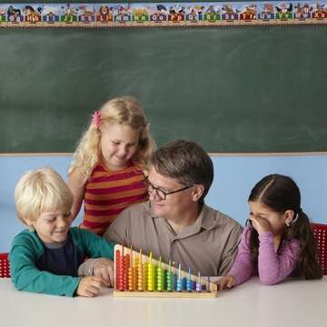 Melissa & Doug Add & Subtract Abacus - Educational Toy With 55 Colorful Beads and Sturdy Wooden Construction, 3 - 6 years