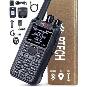BTECH DMR-6X2 PRO DMR & Analog Two-Way Radio (Bluetooth + GPS) USB-C Battery – 7W VHF/UHF (136-174...