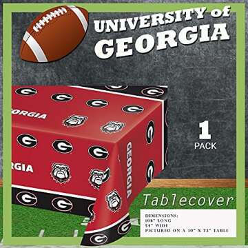 Creative Converting University of Georgia Dinnerware Party Bundle - Dinner & Dessert Plates, Table C...