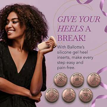 Ballotte Silicone Heel Protectors, Foot Grips for Women, Soft Silicone Shoe Inserts for Big Shoes, A...