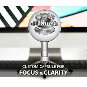 Blue Snowball iCE USB Mic for Recording and Streaming on Windows and Mac - Plug and Play Cardioid Condenser Microphone with Adjustable Stand (White) Bundle with Blucoil Pop Filter Windscreen
