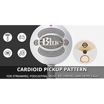 Blue Snowball iCE USB Mic for Recording and Streaming on Windows and Mac - Plug and Play Cardioid Condenser Microphone with Adjustable Stand (White) Bundle with Blucoil Pop Filter Windscreen