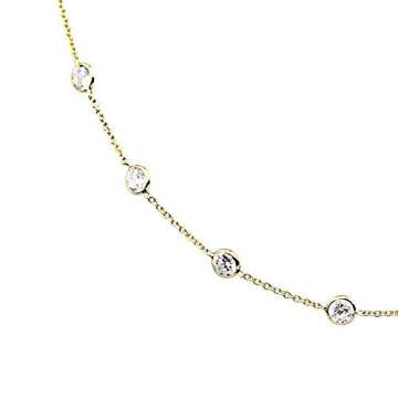 Stylish 14K Gold Handmade Necklace with Cubic Zirconia