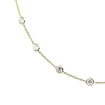 Stylish 14K Gold Handmade Necklace with Cubic Zirconia