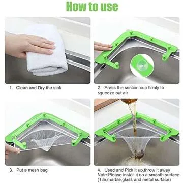 CHENYU Triangle Tri-Holder Filter for Easy Kitchen Cleanup