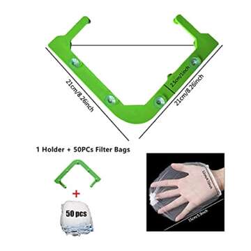 CHENYU Triangle Tri-Holder Filter, Sink drain strainer Triangular Mesh Sink Strainer Hanging Net Bag Kitchen leftovers strainer fine mesh bag corner sink garbage storage rack (1 Holder+50 Filter Bags)