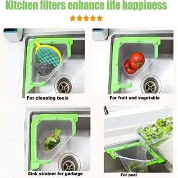 CHENYU Triangle Tri-Holder Filter for Easy Kitchen Cleanup