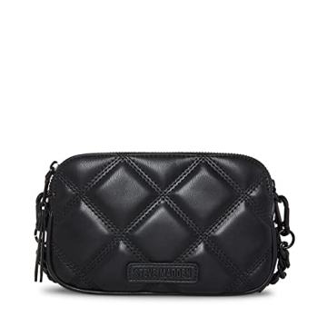 Steve Madden Daisy Quilted Crossbody Purse in Black
